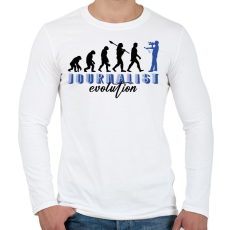 PRINTFASHION Journalist evolution - Férfi hosszú ujjú póló - Fehér