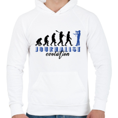 PRINTFASHION Journalist evolution - Férfi kapucnis pulóver - Fehér