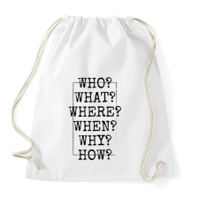 PRINTFASHION Journalist's questions - Sportzsák, Tornazsák - Fehér tornazsák