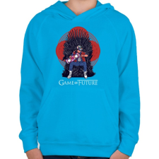 PRINTFASHION Jövő játéka - Gyerek kapucnis pulóver - Azúrkék gyerek pulóver, kardigán