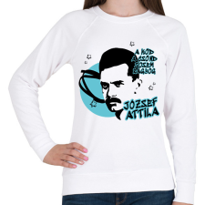 PRINTFASHION József Attila- A köd, a csönd - Női pulóver - Fehér női pulóver, kardigán