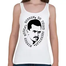 PRINTFASHION József Attila - Minden meghal bennem - Női atléta - Fehér női trikó