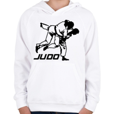 PRINTFASHION Judo - Cselgáncs - Gyerek kapucnis pulóver - Fehér