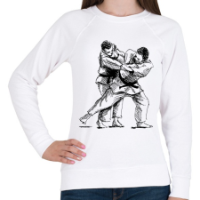 PRINTFASHION Judo skicc - Női pulóver - Fehér női pulóver, kardigán