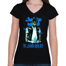 PRINTFASHION Juice wrld-BLUE - Női V-nyakú póló - Fekete női póló