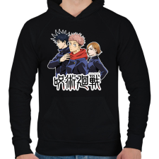 PRINTFASHION Jujutsu Kaisen - Férfi kapucnis pulóver - Fekete férfi pulóver, kardigán
