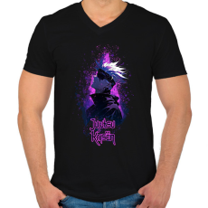 PRINTFASHION Jujutsu Kaisen GOJO - Férfi V-nyakú póló - Fekete