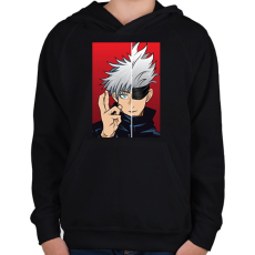 PRINTFASHION Jujutsu Kaisen Gojo - Gyerek kapucnis pulóver - Fekete
