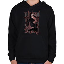 PRINTFASHION Jujutsu Kaisen Gojo Satoru - Gyerek kapucnis pulóver - Fekete gyerek pulóver, kardigán