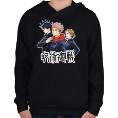 PRINTFASHION Jujutsu Kaisen - Gyerek kapucnis pulóver - Fekete