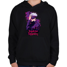 PRINTFASHION Jujutsu Kaisen Satoru Gojo - Gyerek kapucnis pulóver - Fekete