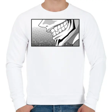 PRINTFASHION Jujutsu Kaisen száj - Férfi pulóver - Fehér férfi pulóver, kardigán