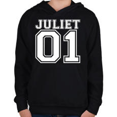 PRINTFASHION Juliet - Gyerek kapucnis pulóver - Fekete