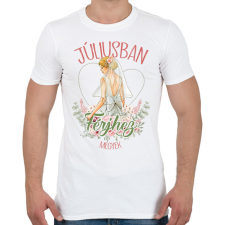 PRINTFASHION Júliusban férjhez megyek - Férfi póló - Fehér férfi póló