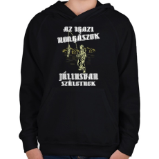 PRINTFASHION Júliusi horgász - Gyerek kapucnis pulóver - Fekete