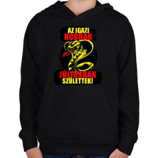 PRINTFASHION Júliusi Kobra - Gyerek kapucnis pulóver - Fekete