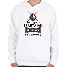 PRINTFASHION Júliusi SPARTAI - Gyerek kapucnis pulóver - Fehér gyerek pulóver, kardigán