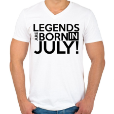 PRINTFASHION July - Férfi V-nyakú póló - Fehér férfi póló