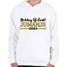 PRINTFASHION Jumanji - 2023 - Gyerek kapucnis pulóver - Fehér