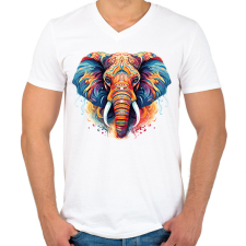 PRINTFASHION Jumbo - Férfi V-nyakú póló - Fehér férfi póló