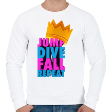 PRINTFASHION jump dive fall reapeat - Férfi pulóver - Fehér