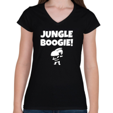 PRINTFASHION JUNGLE BOOGIE - Női V-nyakú póló - Fekete női póló