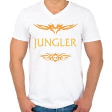 PRINTFASHION Jungler - Férfi V-nyakú póló - Fehér férfi póló