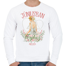 PRINTFASHION Júniusban férjhez megyek - Férfi pulóver - Fehér