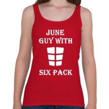 PRINTFASHION Júniusban született kockás hasú - Női atléta - Cseresznyepiros női trikó