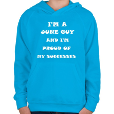 PRINTFASHION Júniusi vagyok és büszke vagyok a sikereimre - Gyerek kapucnis pulóver - Azúrkék