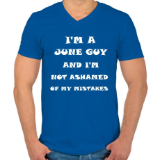 PRINTFASHION Júniusi vagyok és nem szégyellem a hibáimat - Férfi V-nyakú póló - Királykék