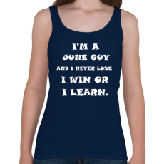 PRINTFASHION Júniusi vagyok és nem veszítek hanem tanulok - Női atléta - Sötétkék