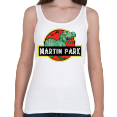 PRINTFASHION Jurassic Park - Névvel - Női atléta - Fehér