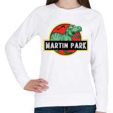 PRINTFASHION Jurassic Park - Névvel - Női pulóver - Fehér