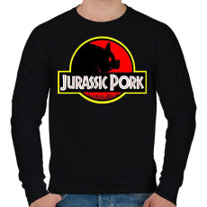 PRINTFASHION Jurassic Pork - Férfi pulóver - Fekete
