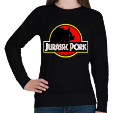 PRINTFASHION Jurassic Pork - Női pulóver - Fekete