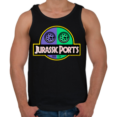 PRINTFASHION Jurassic ports - Férfi atléta - Fekete