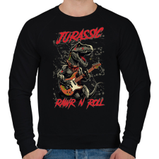 PRINTFASHION Jurassic rockstar t-rex - Férfi pulóver - Fekete férfi pulóver, kardigán