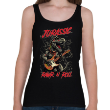 PRINTFASHION Jurassic rockstar t-rex - Női atléta - Fekete női trikó