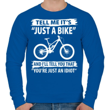 PRINTFASHION Just a bike - Férfi pulóver - Királykék férfi pulóver, kardigán