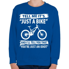 PRINTFASHION Just a bike - Gyerek pulóver - Királykék