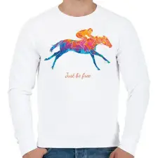 PRINTFASHION Just be free - Színes - Férfi pulóver - Fehér férfi pulóver, kardigán