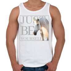 PRINTFASHION Just be yourself - Csak légy önmagad - Férfi atléta - Fehér