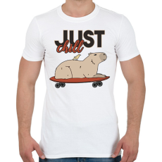PRINTFASHION Just chill - Capybara - Férfi póló - Fehér