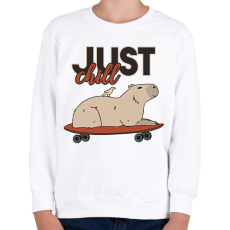 PRINTFASHION Just chill - Capybara - Gyerek pulóver - Fehér