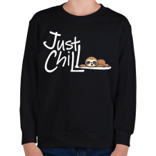 PRINTFASHION Just Chill Lajhár - Gyerek pulóver - Fekete gyerek pulóver, kardigán