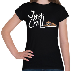PRINTFASHION Just Chill Lajhár - Női póló - Fekete