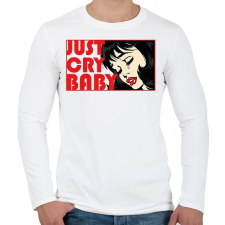 PRINTFASHION Just cry baby - pop art - Férfi hosszú ujjú póló - Fehér férfi póló