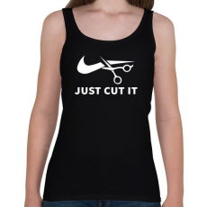 PRINTFASHION Just cut it - Márka paródia - Női atléta - Fekete