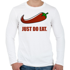 PRINTFASHION Just do eat - Férfi hosszú ujjú póló - Fehér
